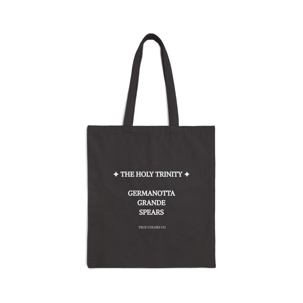 The Holy Trinity Black Canvas Tote Bag